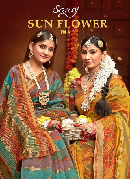 Sunflower Vol 4 By Saroj Soft Organza Patola Designer Sarees Wholesale Shop In Surat